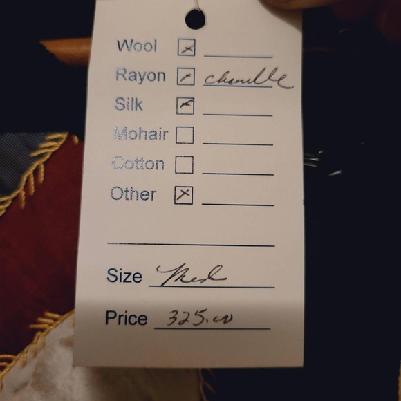 Crazy quilt cardigan sweater handmade art to wear oversized M Tobacco silks - Picture 9 of 10